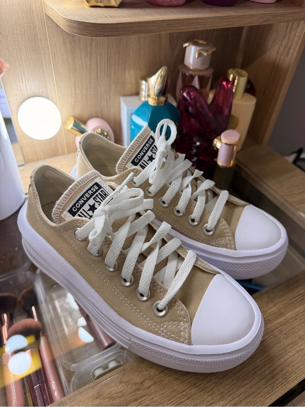 Converse Beige Low Top Chuck Taylor Canvas Sneakers